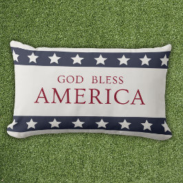 God Bless America Patriotic White and Blue Lendenkissen