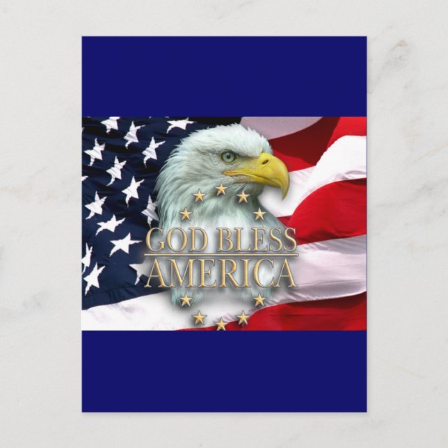 GOD BLESS AMERICA POSTKARTE (Vorderseite)