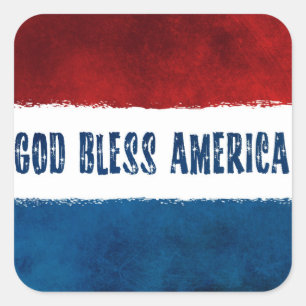 GOD BLESS AMERICA Square Stickers
