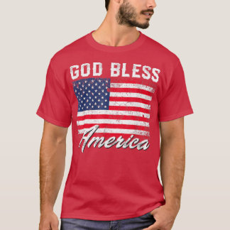 God Bless America USA Flag 4th Of July Patriotic T-Shirt