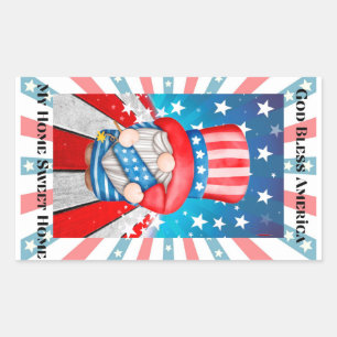 God Bless America Zuhause Sweet Zuhause Rechteckiger Aufkleber