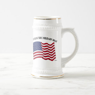 GOD BLESS DIESE MILITÄRISCHE BRASE MIT US-Fahne Bierglas