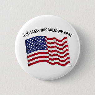 GOD BLESS DIESE MILITÄRISCHE BRASE MIT US-Fahne Button