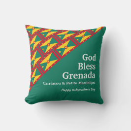 GOD BLESS GRENADA Custom Text GREEN Kissen