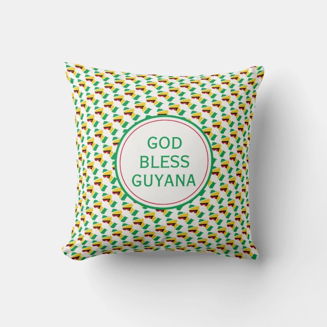 GOD BLESS GUYANA Inspirational Guyana Flag Kissen (Vorderseite)
