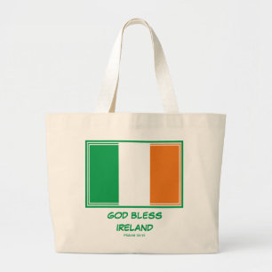 GOD BLESS IRELAND Patriotisch Irish Flag Jumbo Stoffbeutel