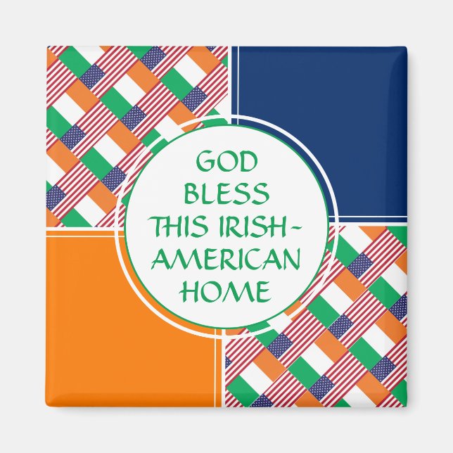 God Bless Irish-American-Zuhause Magnet (Vorne)