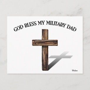 GOD BLESS MEIN MILITÄRISCHER VATER mit robustem Kr Postkarte