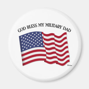 GOD BLESS MEIN MILITÄRISCHER VATER mit US-Flagge Magnet