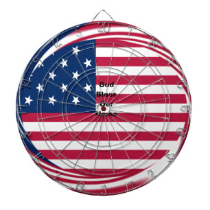 God Bless Our Zuhause: USA Flag Swirl Art Dartscheibe