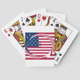 God Bless Our Zuhause: USA Flag Swirl Art Spielkarten