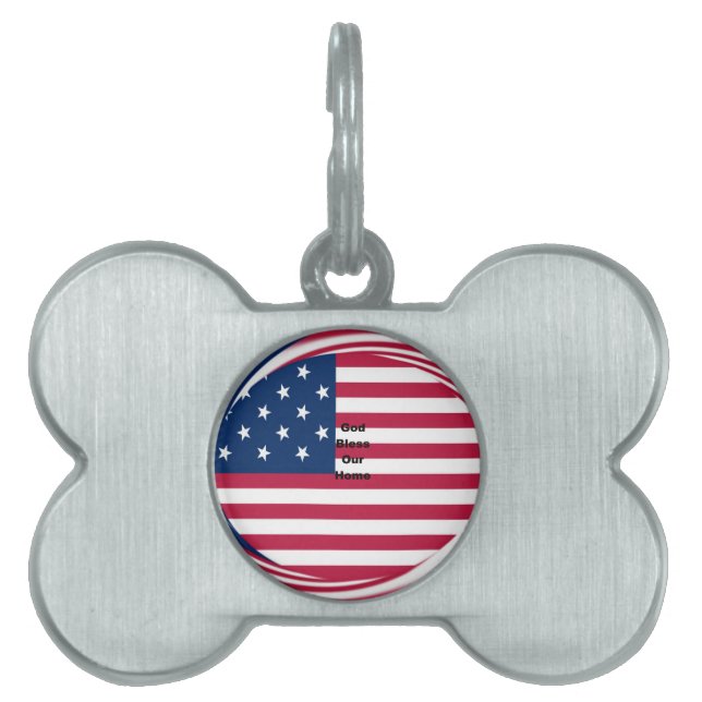 God Bless Our Zuhause: USA Flag Swirl Art Tiermarke (Vorderseite)