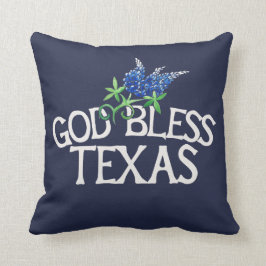 God Bless Texas Bluebonnet Art "Texas Bluebonnets" Kissen