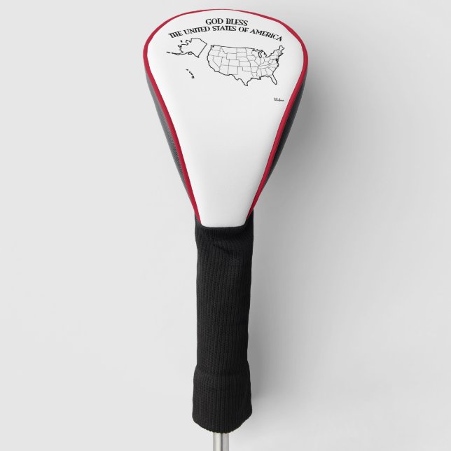 GOD BLESS THE USA USA KONTUR GOLF HEADCOVER (Vorderseite)
