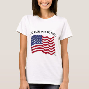 GOD BLESS UNUR AIR FORCE mit US-Flagge T-Shirt