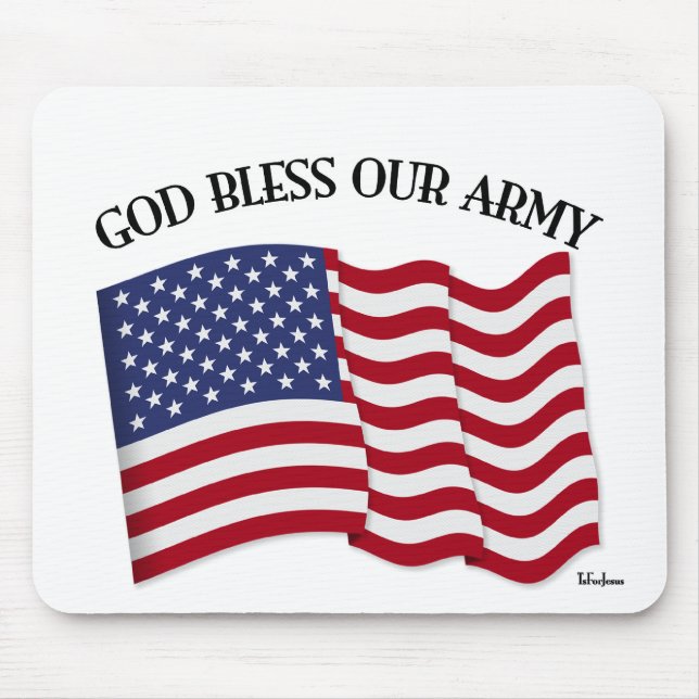 GOD BLESS UNUR ARMY mit US-Flagge Mousepad (Vorne)