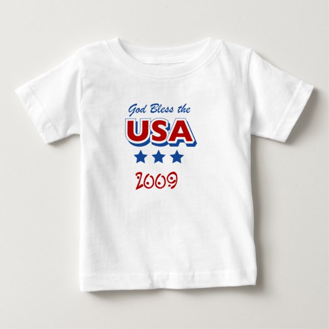 God Bless USA 2009 Säugling T - Shirt (Vorderseite)