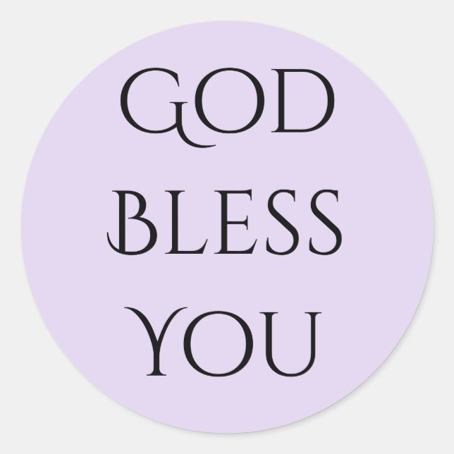 God Bless You Lavender and Black  Runder Aufkleber (Vorderseite)
