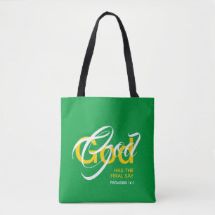 GOD ENDLICH SAGT Custom Christlich Scripting Green Tasche