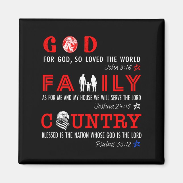 God Family Country  Magnet (Vorne)