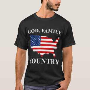 God Family Country US Flag Jesus Christ Holy Bible T-Shirt
