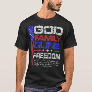 GOD FAMILY GUNS FREEDOM Konservative American T-Shirt