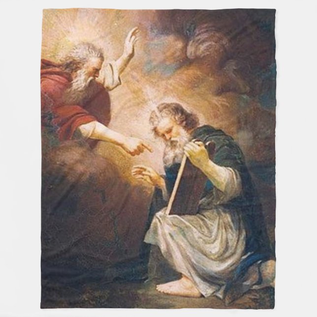 GOD gibt MOSES die TEN-ANTRÄGE Fleecedecke (Vorderseite)