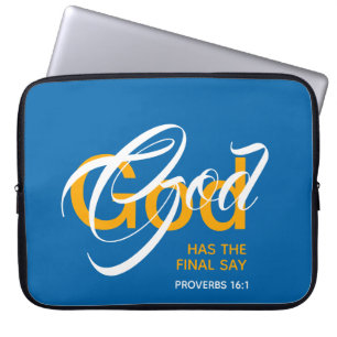 GOD HAT DIE ENDGÜLTIGE SAY Prov 16:1 Monogramm-Sch Laptopschutzhülle