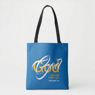 GOD HAT DIE LETZTE SAY Monogram Christliche Schrif Tasche