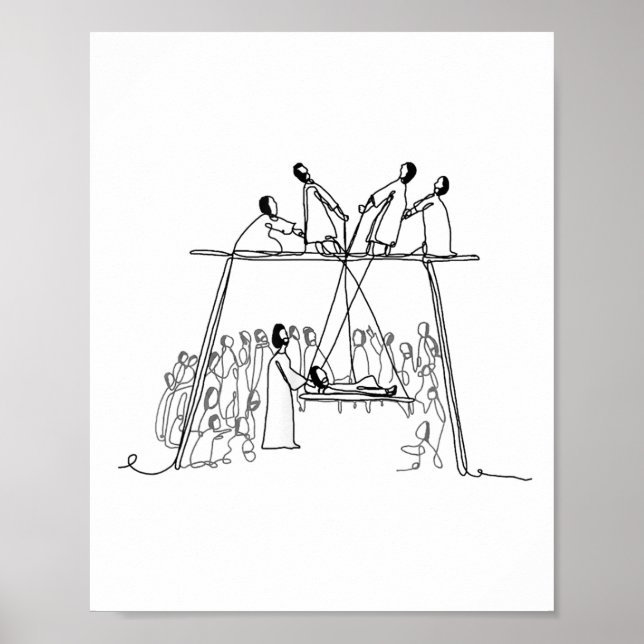 God Heals Man Of Palsy Let Down Through The Roof R Poster (Vorne)