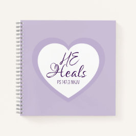 God Heals the Brokenhearted Light Purple Comfort Notizbuch