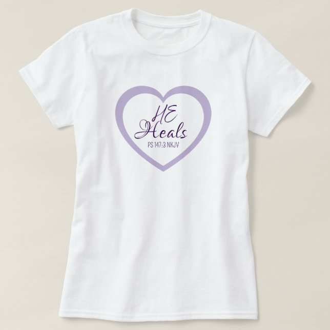 God Heals the Brokenhearted Light Purple Comfort T-Shirt (Design vorne)