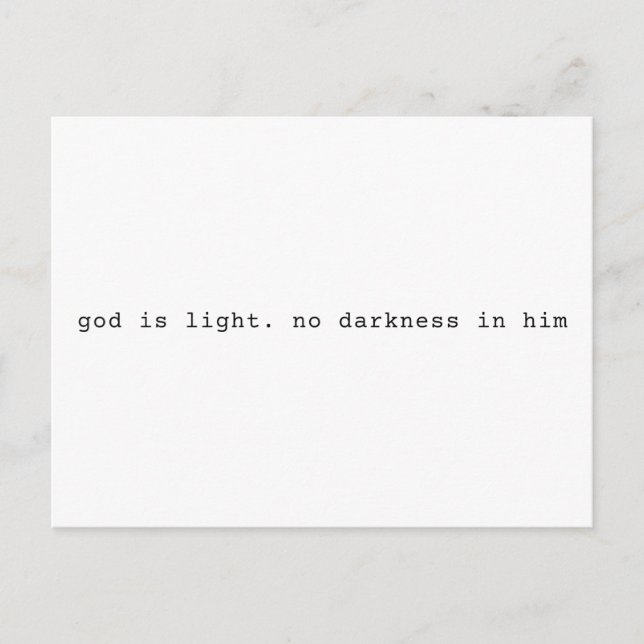 God is Light Scripture Postcard Postkarte (Vorderseite)