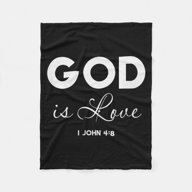 God Is Love 1 John 4_8 Bible Verse Christian Scrip Fleecedecke (Vorderseite)