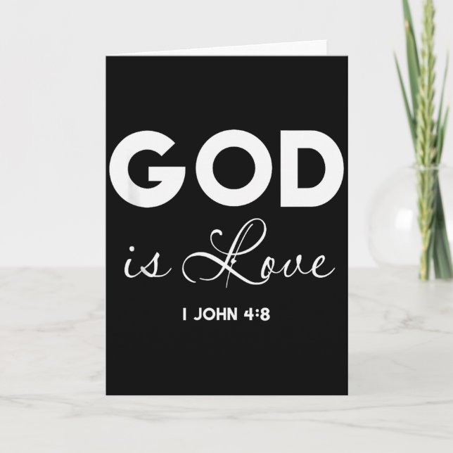 God Is Love 1 John 4_8 Bible Verse Christian Scrip Karte (Vorderseite)