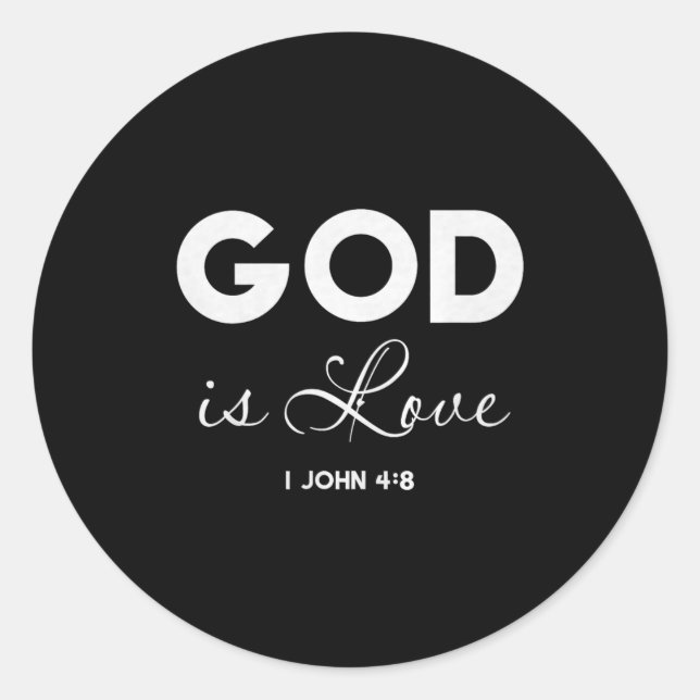 God Is Love 1 John 4_8 Bible Verse Christian Scrip Runder Aufkleber (Vorderseite)