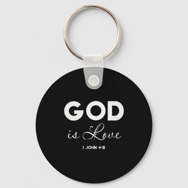 God Is Love 1 John 4_8 Bible Verse Christian Scrip Schlüsselanhänger (Vorderseite)