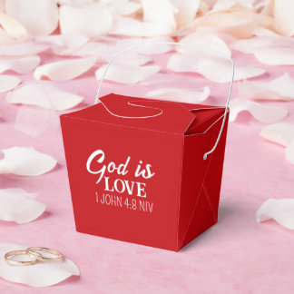 God is Love Bible Verse Christian Faith Red Geschenkschachtel