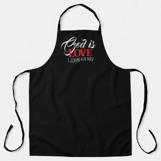 God is Love Black and Red Bible Verse Faith Schürze