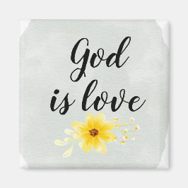 God is love floral magnet