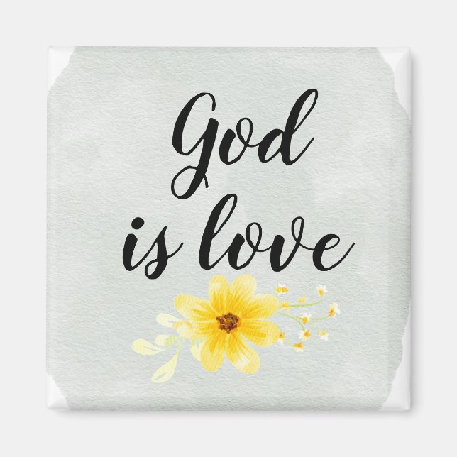 God is love floral magnet (Vorne)