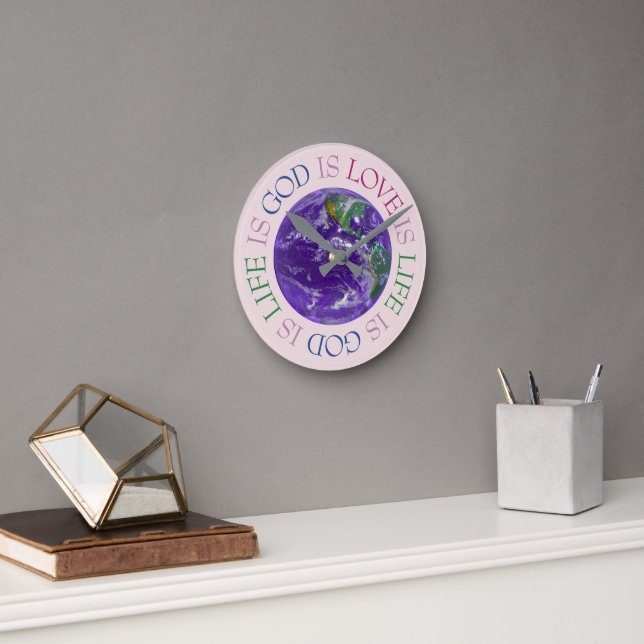 God is Love Is Life Runde Wanduhr (Büro)
