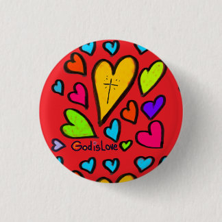 God is Love with Hearts Christian Button