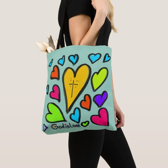 God is Love with Hearts Cross Tasche (Von Nahem)