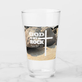 God is My Rock Bible Verse White Cross Christian Glas