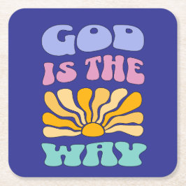 God is the Way Rechteckiger Pappuntersetzer
