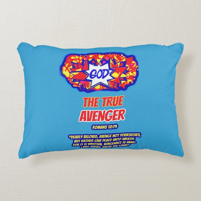GOD ist der wahre AVENGER Dekokissen (Vorderseite)