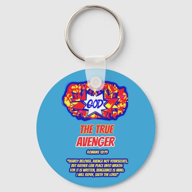 GOD ist der wahre AVENGER Schlüsselanhänger (Vorderseite)