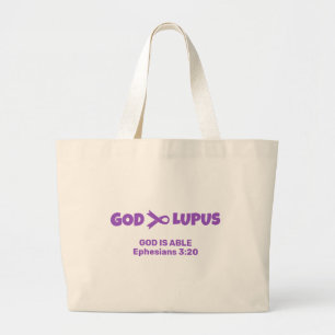 GOD IST GRÖSSER ALS LUPUS Ephesians 3v20 Jumbo Stoffbeutel