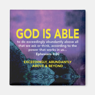 GOD IST IN DER LAGE Ephesians 3:20 Inspirationsskr Magnet
